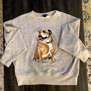 I Heart Ronson Gray Crewneck Sweatshirt with Tan Bulldog Graphic
